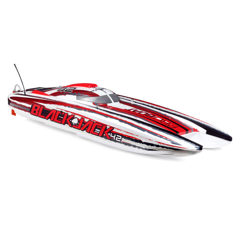 PROBOAT Blackjack 42" 8S Brushless Catamaran RTR: White/Red