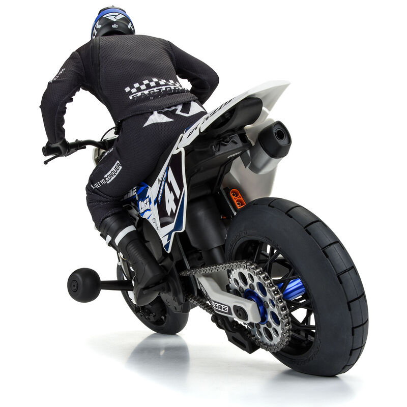 Losi 1/4 Supermoto S3 Motorcycle Rear Tire MTD Black (1): PROMOTO-MX