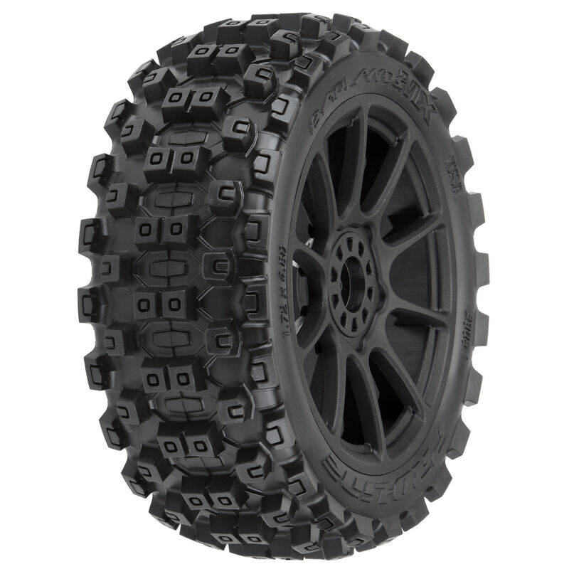 Proline 1/8 Badlands MX M2 F/R Buggy Tires Mounted 17mm Black Mach 10 (2)