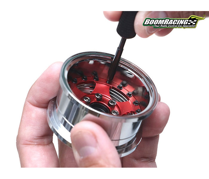 Boom Racing ProBuild™ 1.9" SV5 Adjustable Offset Aluminum Beadlock Wheels (2) Matte Black/Flat Silver