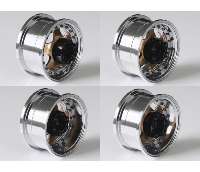 Boom Racing ProBuild™ 1.9" MAG-10 Adjustable Offset Aluminum Beadlock Wheels (2) Matte Black/Bronze