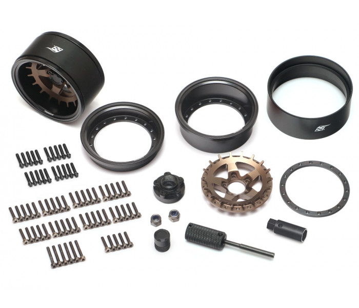 Boom Racing ProBuild™ 1.9" SS5 Adjustable Offset Aluminum Beadlock Wheels (2) Black/Bronze