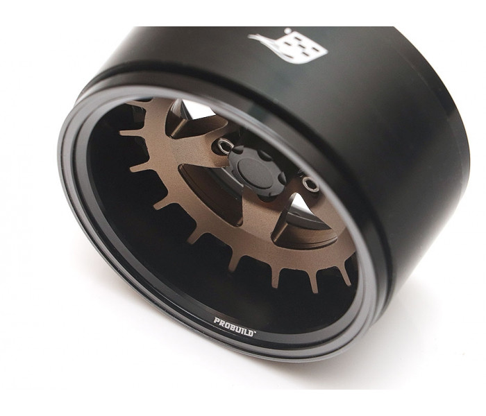Boom Racing ProBuild™ 1.9" SS5 Adjustable Offset Aluminum Beadlock Wheels (2) Black/Bronze