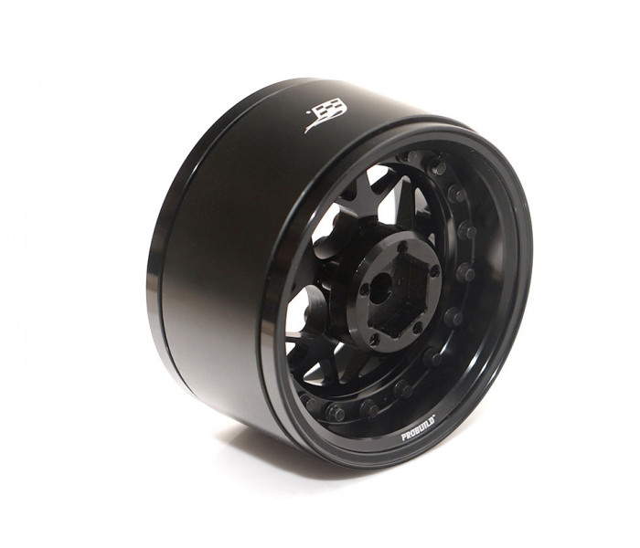 Boom Racing ProBuild™ 1.9" LGB Adjustable Offset Aluminum Beadlock Wheels (2) Black/Black