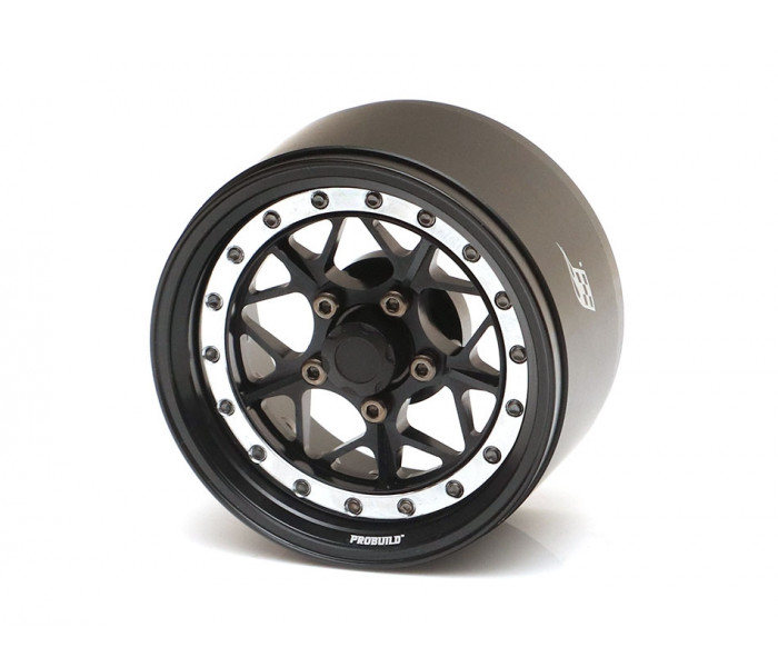 Boom Racing ProBuild™ 1.9" LGB Adjustable Offset Aluminum Beadlock Wheels (2) Black/Black