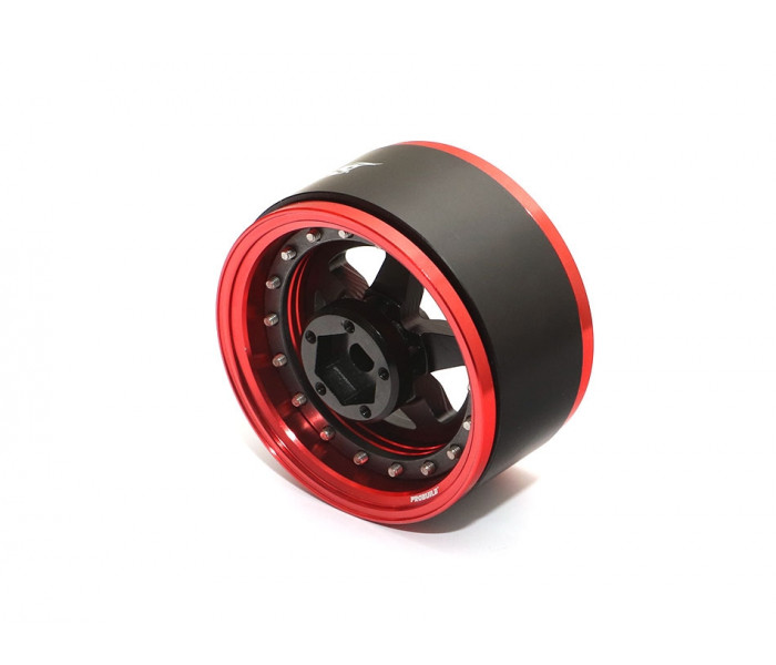 Boom Racing ProBuild™ 1.9" SS5 Adjustable Offset Aluminum Beadlock Wheels (2) Red/Matte Black
