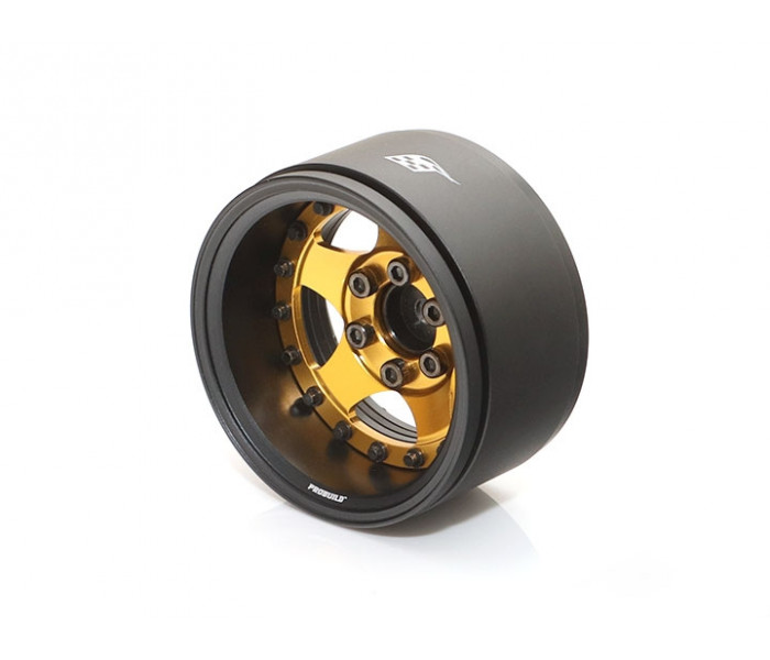 Boom Racing ProBuild™ 1.9" SV5 Adjustable Offset Aluminum Beadlock Wheels (2) Matte Black/Gold