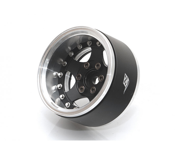 Boom Racing ProBuild™ 1.9" SV5 Adjustable Offset Aluminum Beadlock Wheels (2) Raw Silver/Matte Black