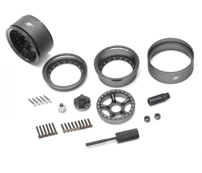 Boom Racing ProBuild™ 1.9" Spectre Adjustable Offset Aluminum Beadlock Wheels (2) Black/Black