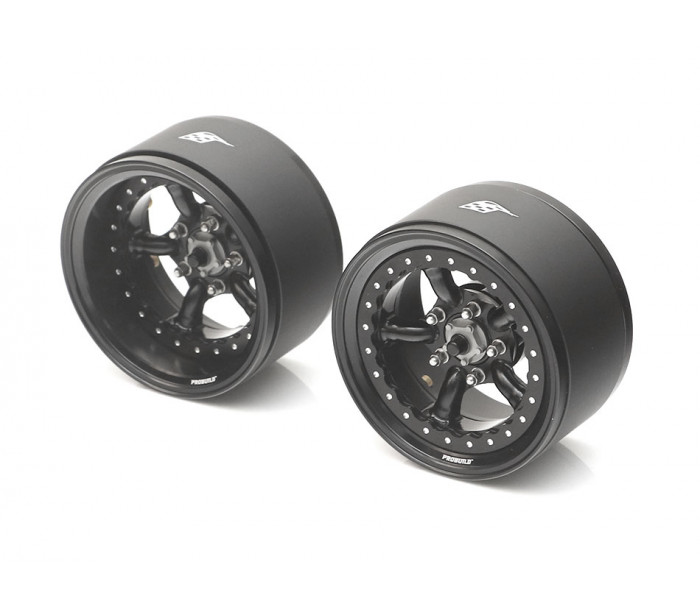 Boom Racing ProBuild™ 1.9" Spectre Adjustable Offset Aluminum Beadlock Wheels (2) Black/Black