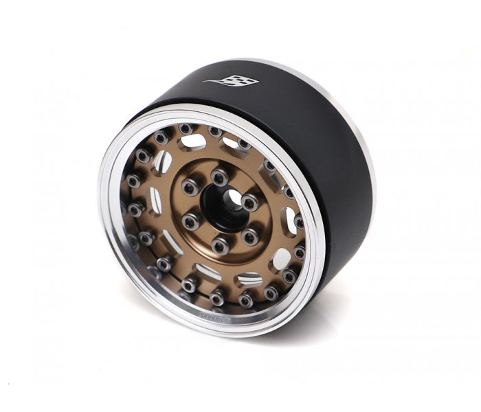 Boom Racing ProBuild™ 1.9" MAG-10 Adjustable Offset Aluminum Beadlock Wheels (2) Platinum/Bronze