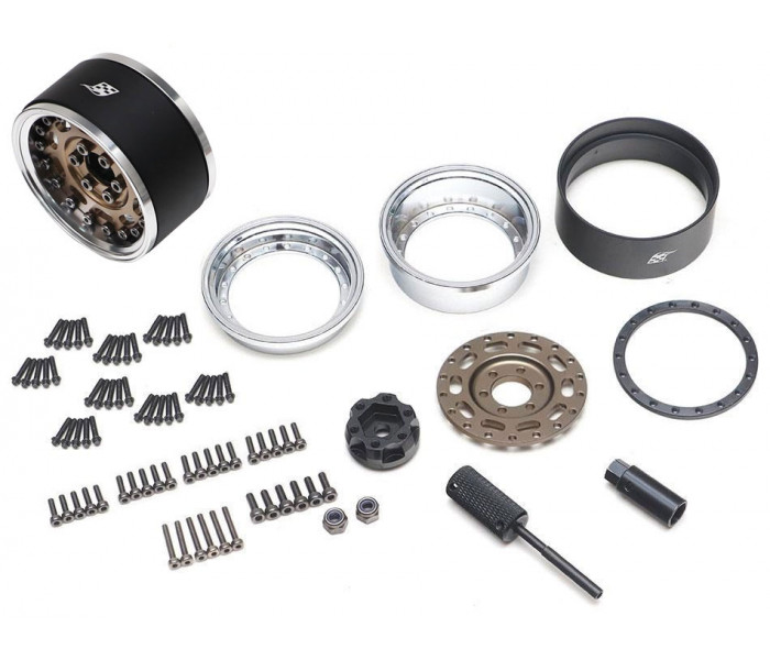 Boom Racing ProBuild™ 1.9" MAG-10 Adjustable Offset Aluminum Beadlock Wheels (2) Platinum/Bronze