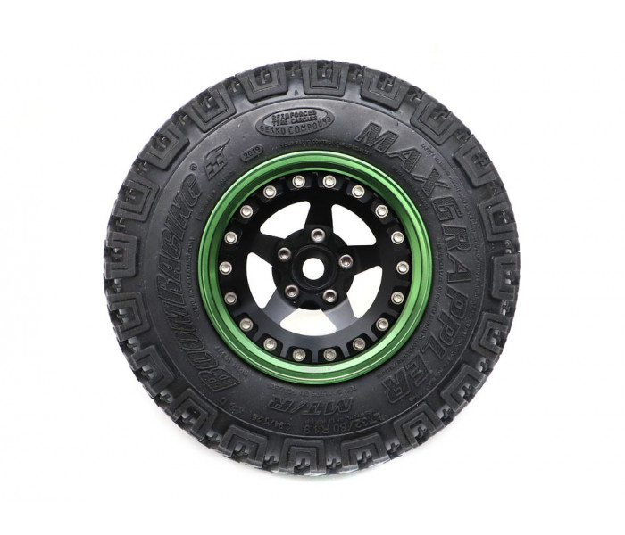 Boom Racing ProBuild™ 1.9" SS5 Adjustable Offset Aluminum Beadlock Wheels (2) Green/Black