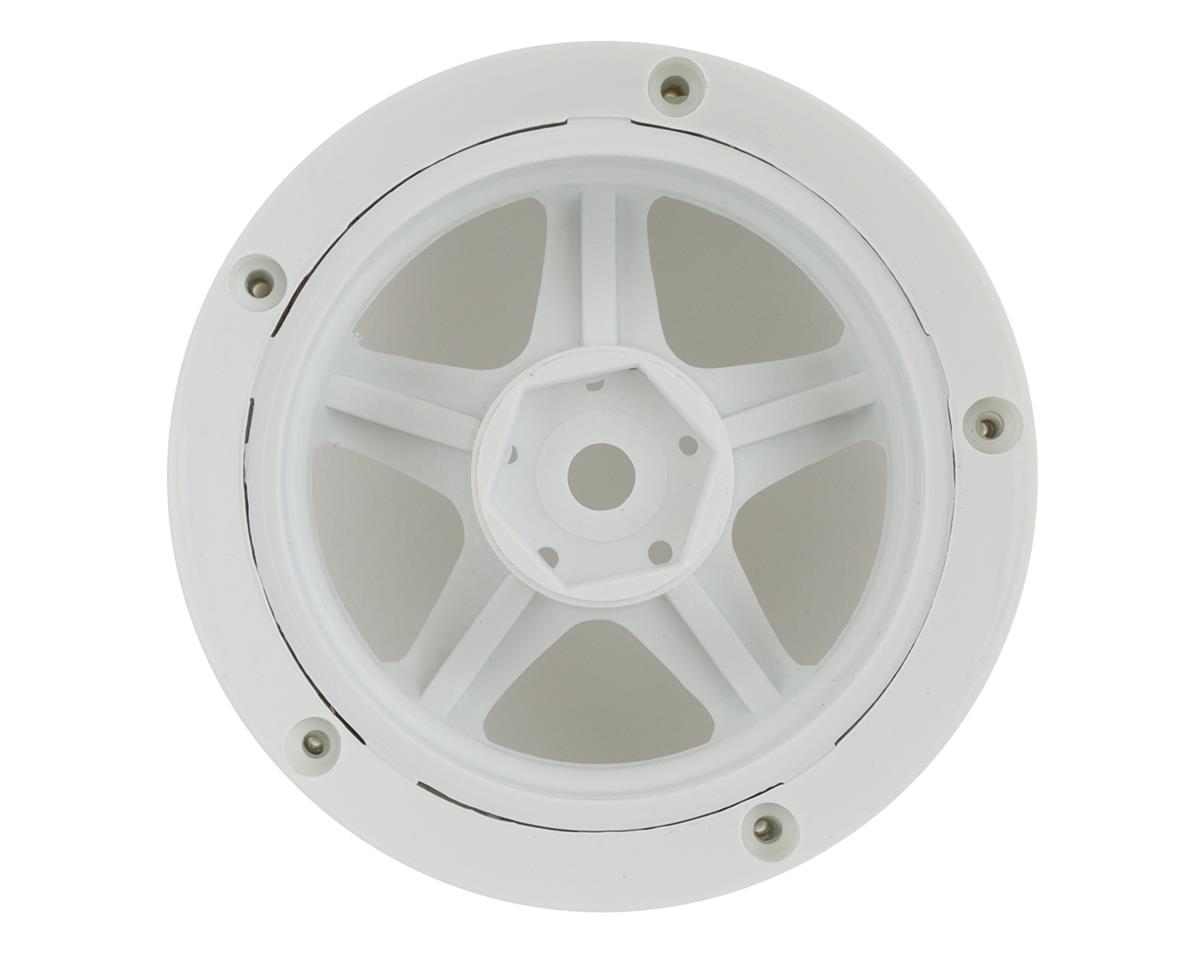 DS Racing Drift Element 5 Spoke Drift Wheels (Triple White w/Black Rivets) (2) (Adjustable Offset) w/12mm Hex
