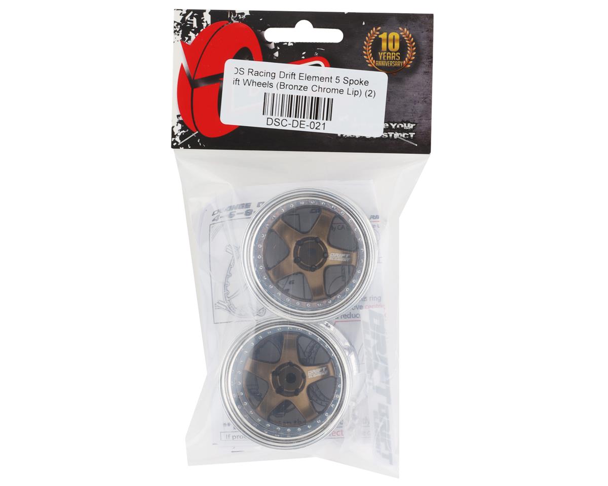 DS Racing Drift Element 5 Spoke Drift Wheels (Bronze & Chrome) (2) (Adjustable Offset) w/12mm Hex