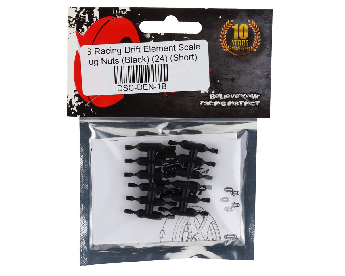 DS Racing Drift Element Scale Lug Nuts (Black) (24) (Short)