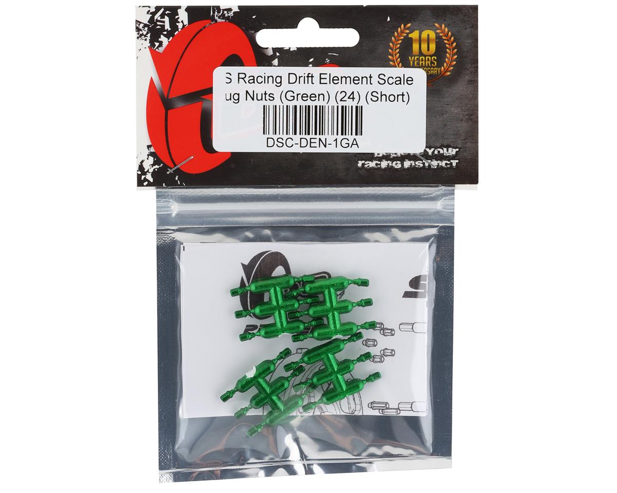 DS Racing Drift Element Scale Lug Nuts (Green) (24) (Short)