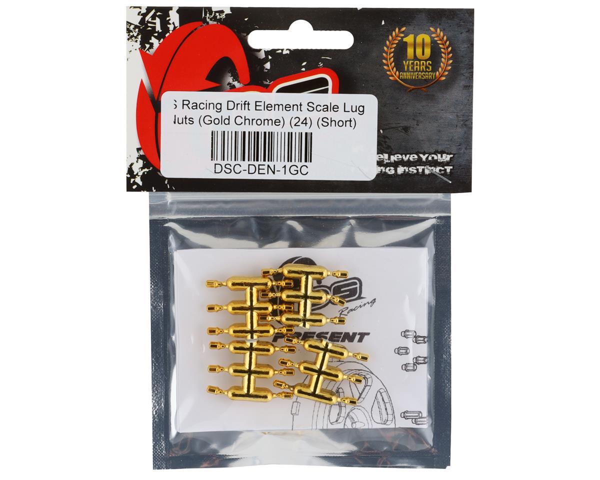 DS Racing Drift Element Scale Lug Nuts (Gold Chrome) (24) (Short)