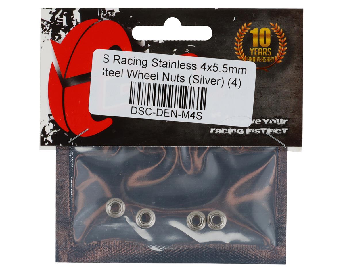 DS Racing 4x5.5mm Stainless Steel Wheel Nuts (Silver) (4)