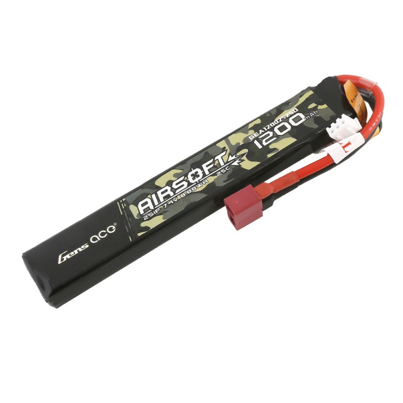 Gens ace 25C 1200mAh 2S1P 7.4V Airsoft Gun Battery with Deans Plug