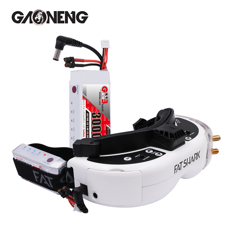 GAONENG GNB 2S 7.4V 3000mAh 5C LiPo Battery DC5.5 XT30 Fat Shark HDO DJI Goggle