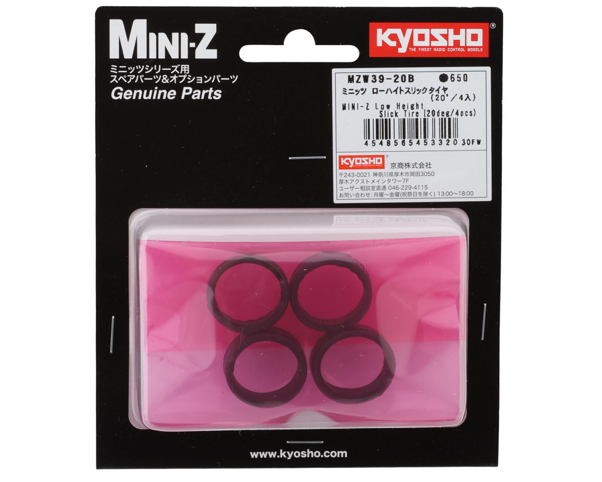 Kyosho MZW39-20B Mini-Z Low Height Slick Tires (4) (20 Deg)