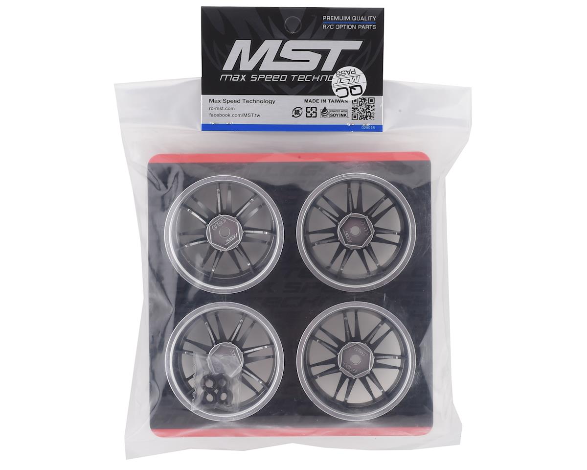 MST RE30 Wheel Set (Flat Silver) (4) (10mm Offset) w/12mm Hex