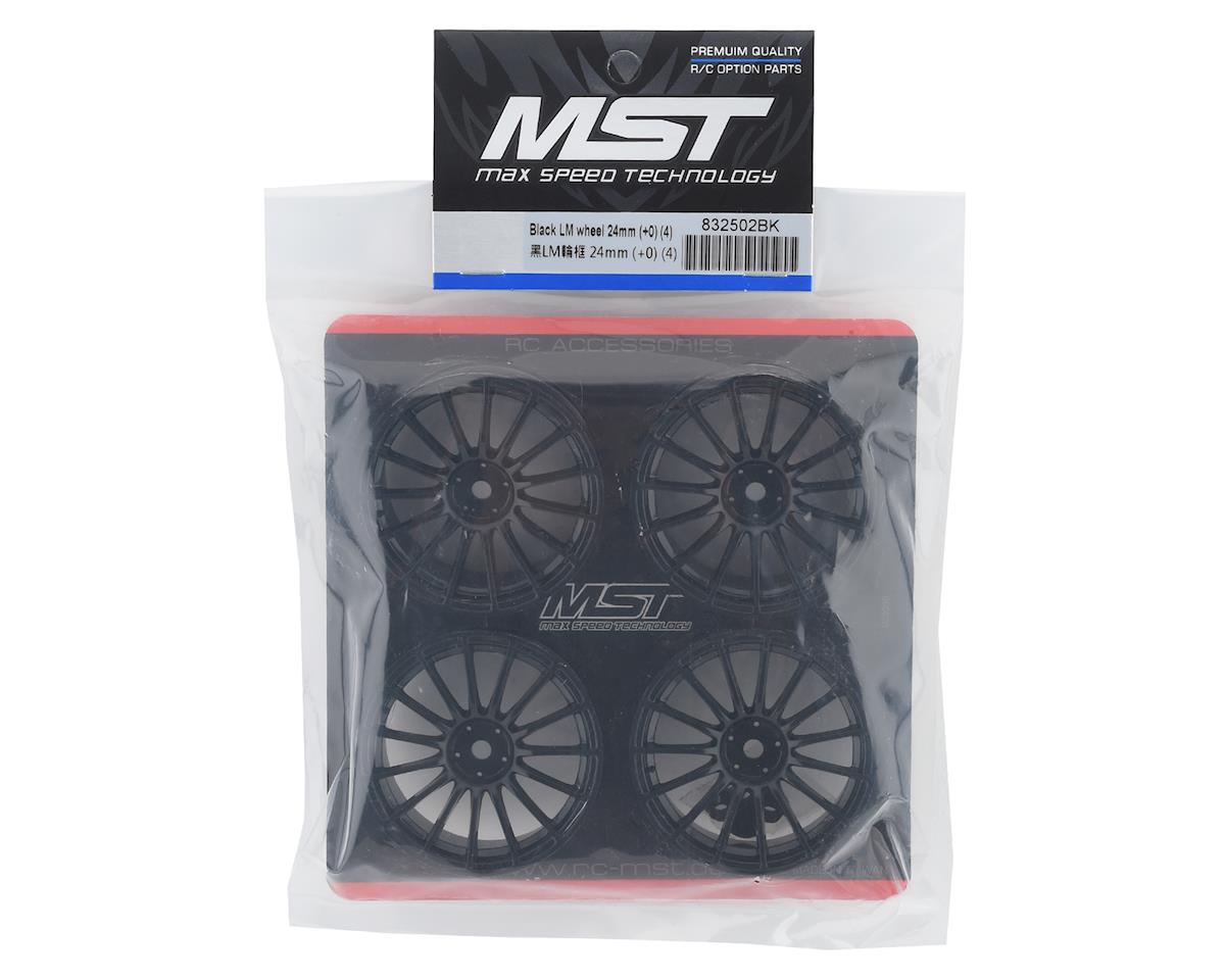 MST 24mm LM Wheel (Black) (4) (0mm Offset) w/12mm Hex