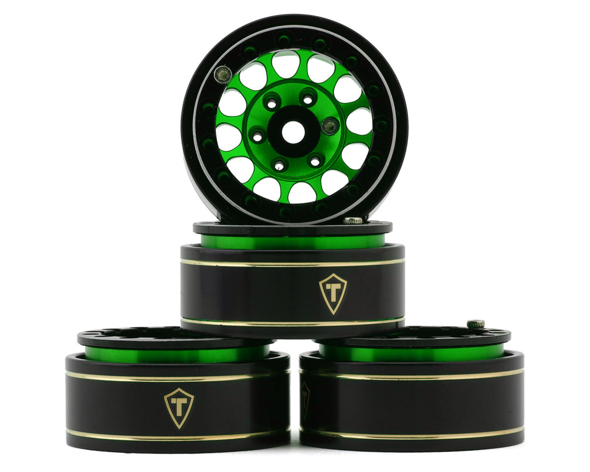 Treal Hobby Type I 1.0" Classic 12-Spoke Beadlock Wheels (Green) (4) (27.2g)