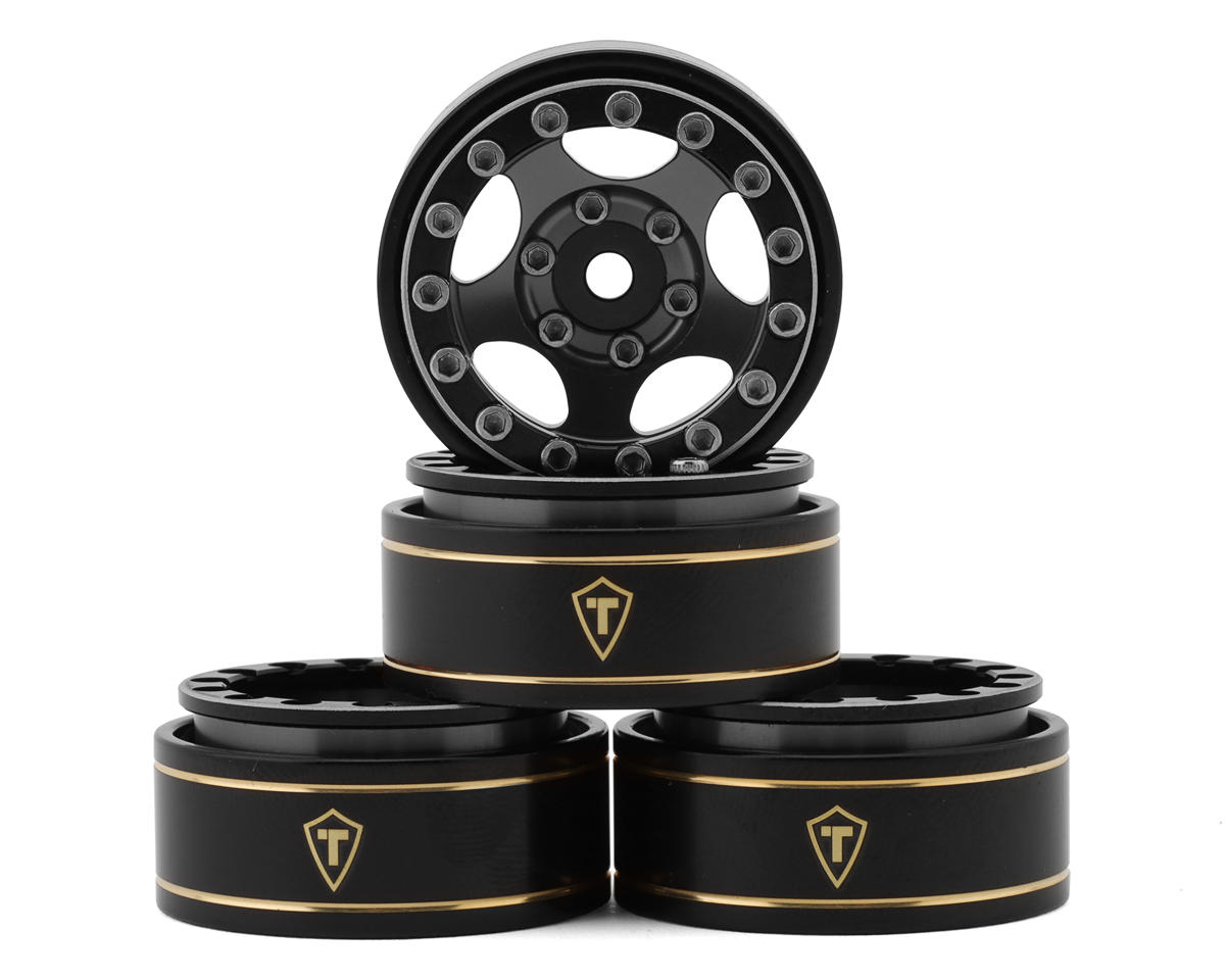 Treal Hobby Type B 1.0" 5-Spoke Beadlock Wheels (Black/Grey) (4) (22.4g)