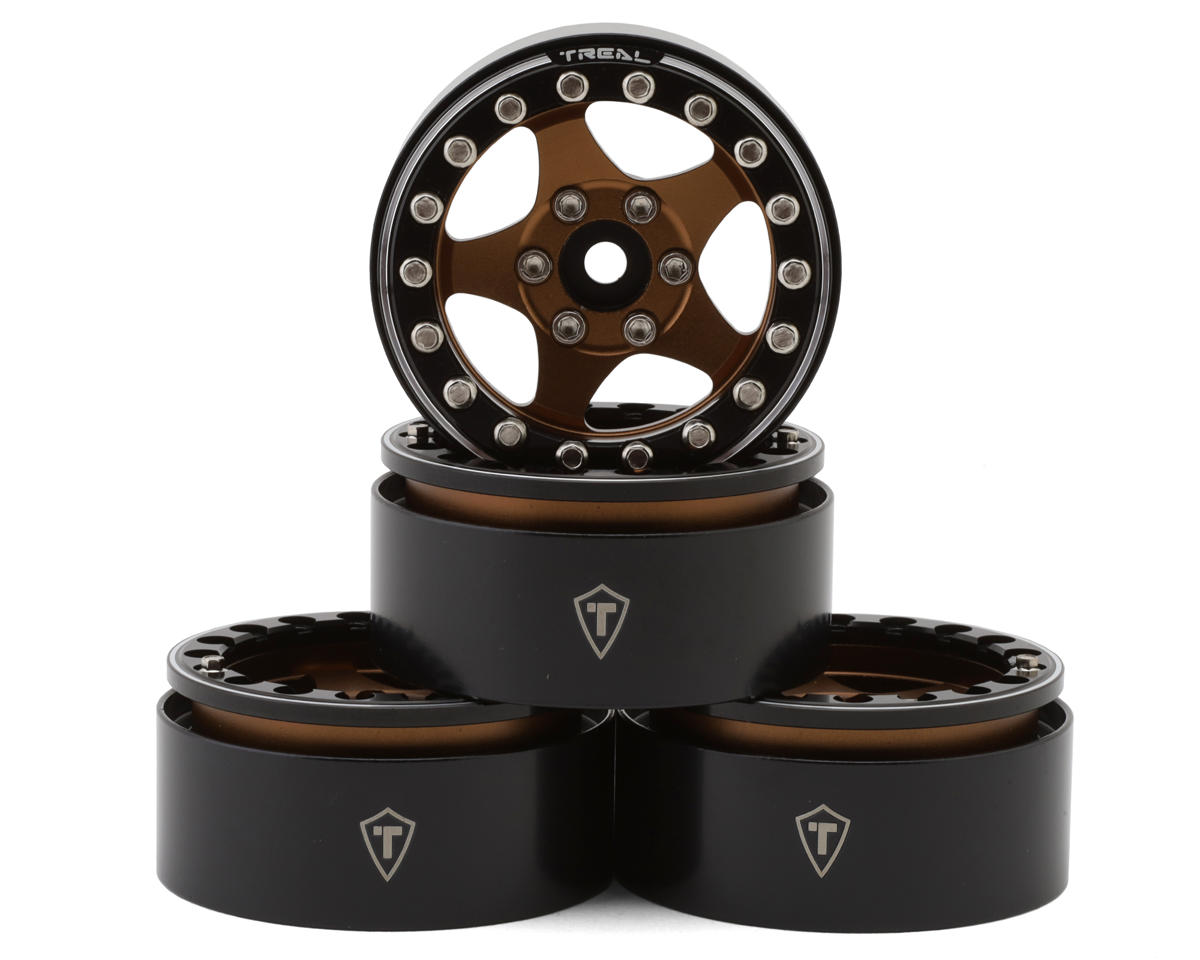 Treal Hobby Type E 1.9" Classic 5-Spoke Beadlock Wheels (Bronze/Black) (4)