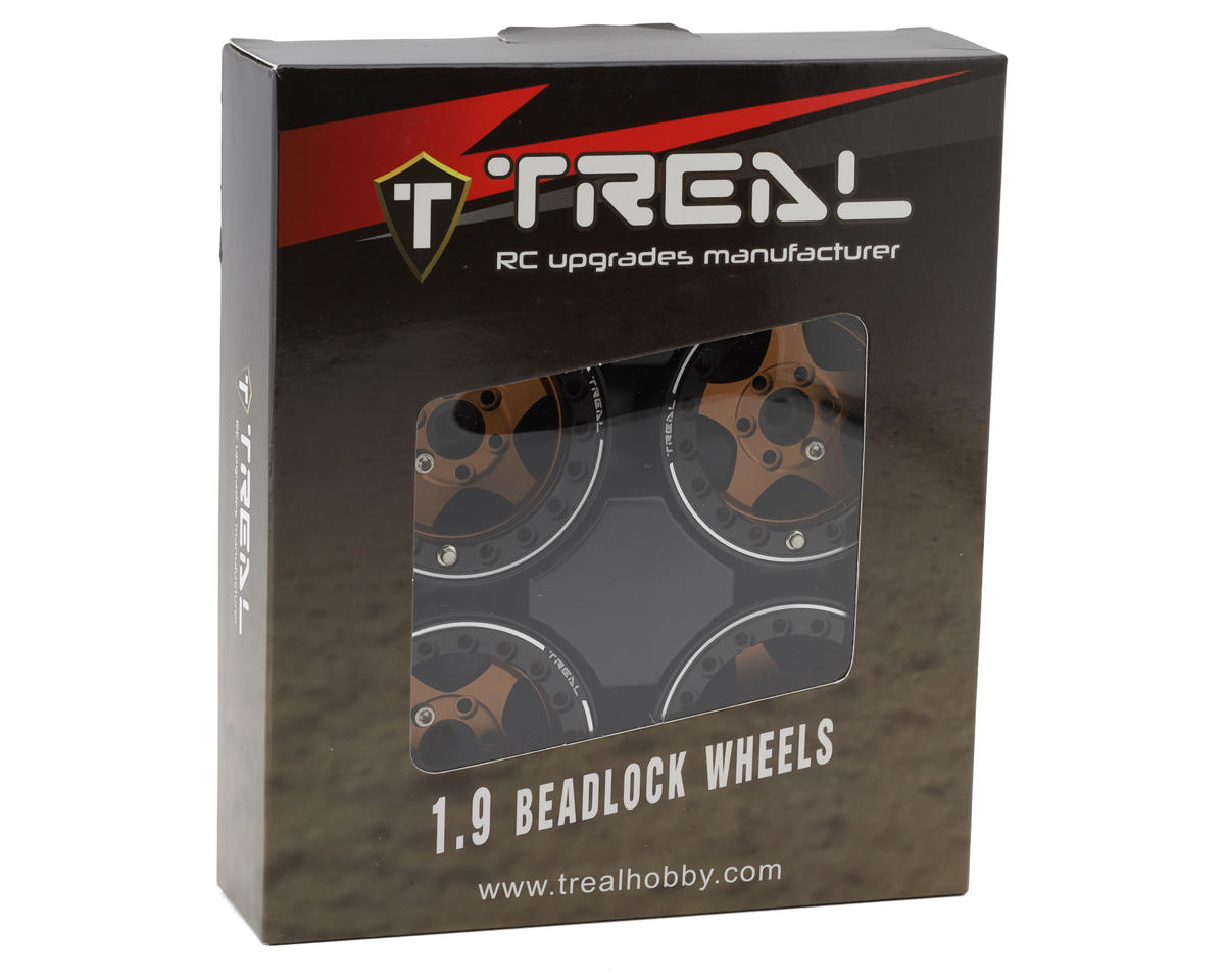 Treal Hobby Type E 1.9" Classic 5-Spoke Beadlock Wheels (Bronze/Black) (4)