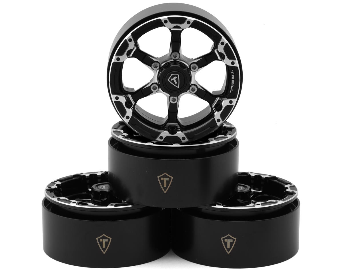 Treal Hobby Type 4P 1.9" 6-Spoke Beadlock Wheels (Black) (4)