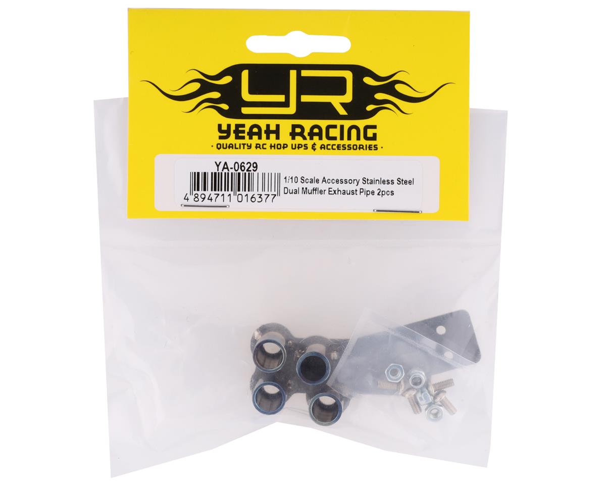 Yeah Racing 1/10 Stainless Steel Dual Exhaust Tips (2) (Silver)